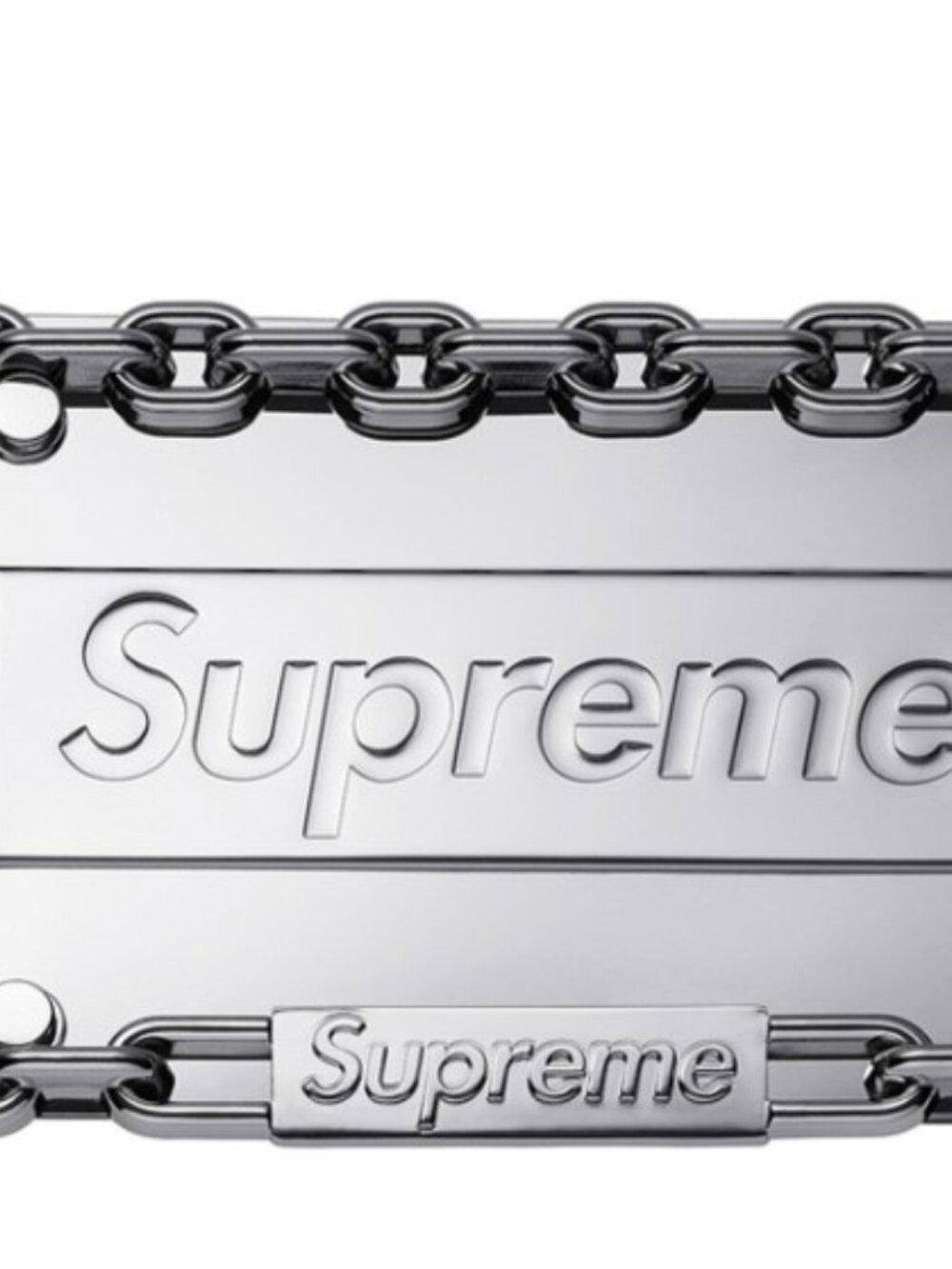 Supreme Chain License Plate Frame Silver